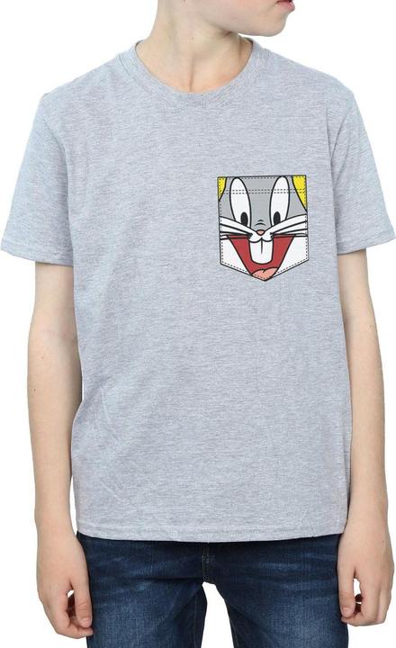 Actual product image Looney Tunes Boys Bugs Bunny Face Faux Pocket T-Shirt (128)