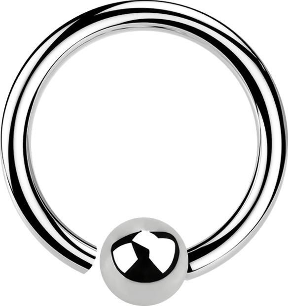 Produktbild Star Piercing Micro Closure Ring silber mit Kugel einseitig fixiert (ohne Messing, Chirurgenstahl 316L)