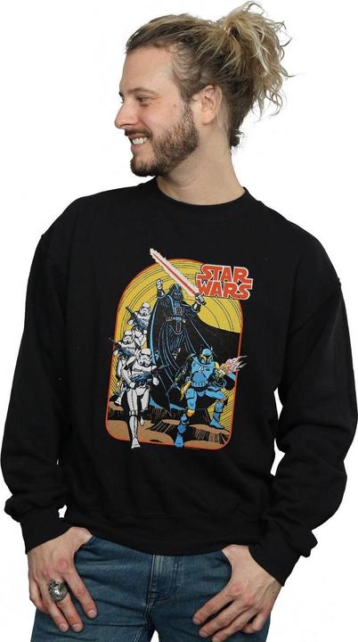 Actual product image Star Wars Mens Vintage Comic Scene Sweatshirt (L)