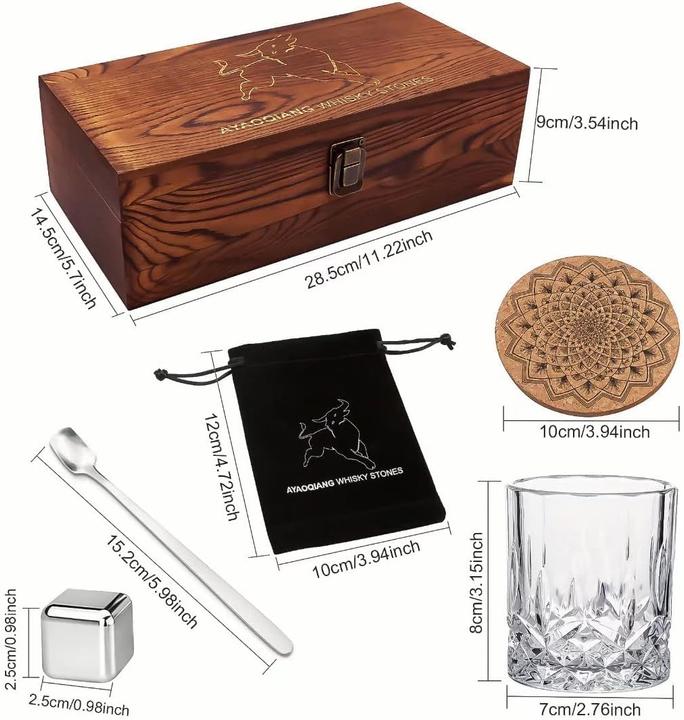 Actual product image Ayaoqiang Whisky Steine Geschenkset (6 x, Whisky glass)