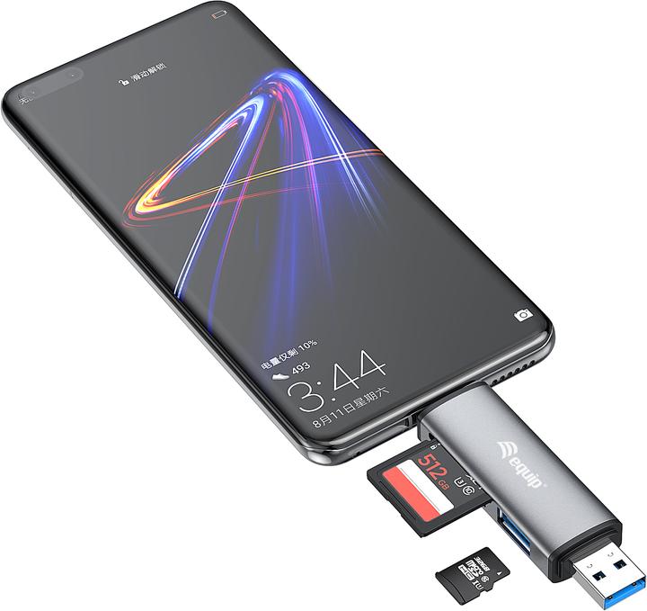 Actual product image equip USB 3.0 HUB Card Reader (USB-C, USB 3.0)