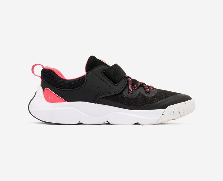 Decathlon Turnschuhe Kinder elastische Schnürsenkel Klett - Playful Fast schwarz/rosa