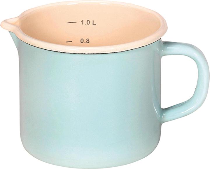 Actual product image Krüger Milk pot Ø12cm with spout and inner scaling mint (12 cm, Milk pan, Enamel)