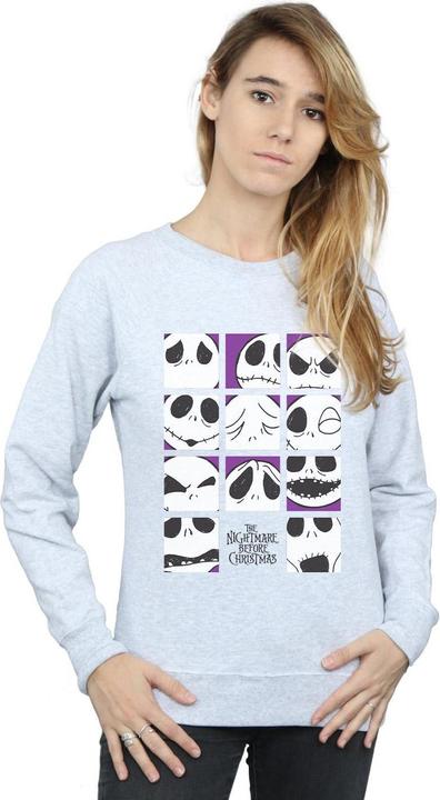 Actual product image Disney Womens/Ladies Nightmare Before Christmas Many Faces Of Jack Squares Sweatshirt (XL)