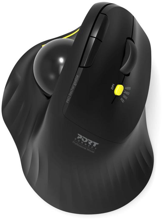 Actual product image Port Designs Mouse Ergonomic Rechargeable Bluetooth Track Ball (Wireless)