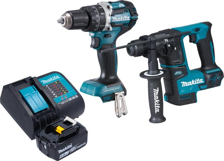 Immagine prodotto Makita Kit combinato a batteria DLX 2278 SG1 + trapano a percussione DHP 484 54 Nm + trapano a percussione (Batteria ricaricabile)