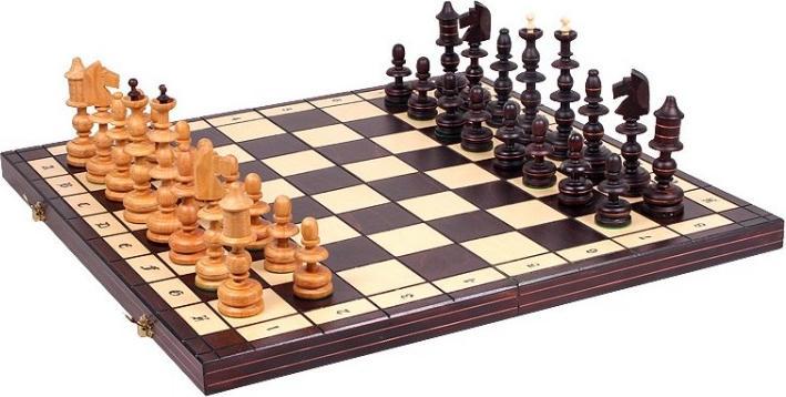 Image du produit Holzecke Échiquier et pièces d'échecs incrustés de cuivre