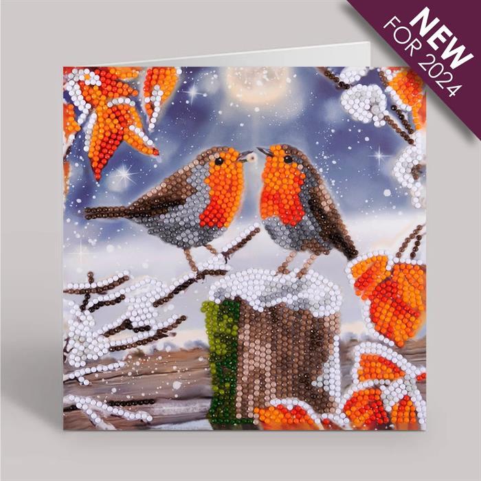 Produktbild Craft Buddy Küssende Vögel, Karte 18x18cm Crystal Art