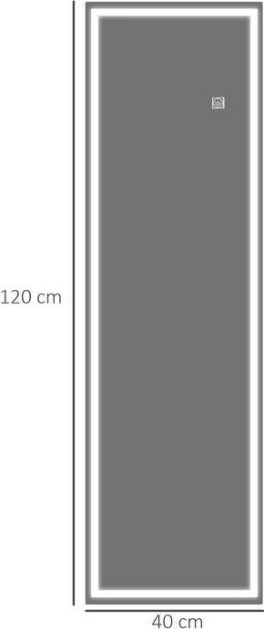 Actual product image Swisshandel24 Wandspiegel 120 x 40 cm Ganzkörperspiegel mit LED-Beleuchtung, 3 Lichtbarben (40 x 120 cm)