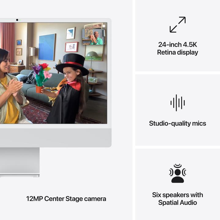 Produktbild Apple iMac 2024 (M4, 24 GB, 512 GB, Apple M4 10-Core)