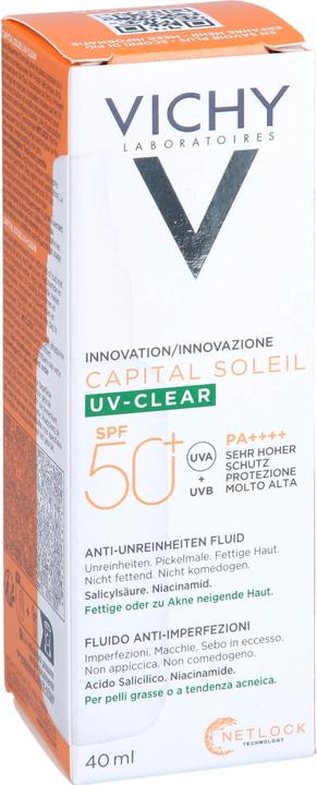 Actual product image Vichy Capital Soleil UV-Clear 40ml (Sun cream face, SPF 50+, 40 ml, 65 g)