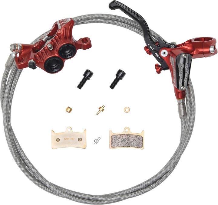 Produktbild Hope Frein Arrière TECH 3 V4 RED EDITION Durite Aviation Rouge/No (Hinterradbremse, Bremssattel)