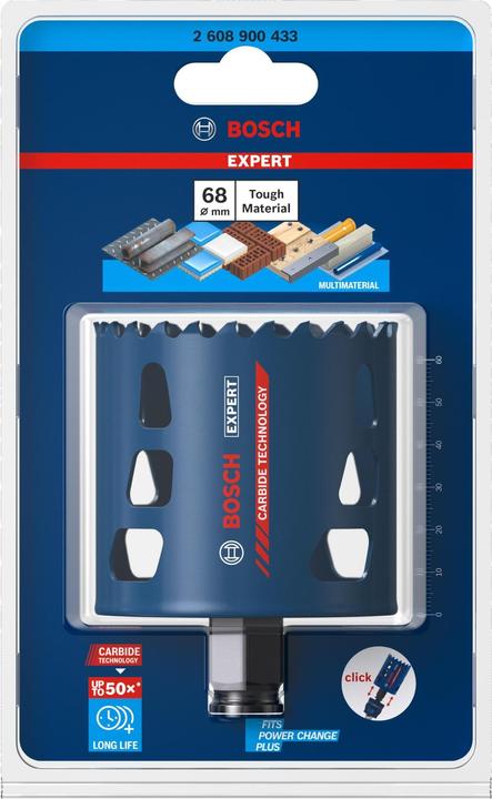 Immagine prodotto Bosch Professional Zubehör Sega a tazza EXPERT Tough Material, 68 x 60 mm (68 mm)