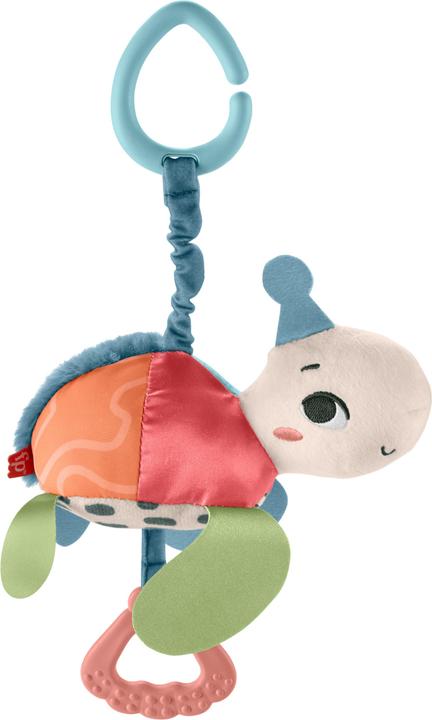 Fisher-Price Giocattolo da carrozzina Planet Friends Fleet Turtle con dettagli sensoriali per neonati