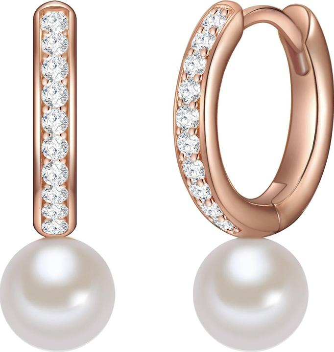 Produktbild Valero Pearls Damen Sterling Silber Zirkonia Süsswasser-Zuchtperle roségold - 11884 (925er Silber)