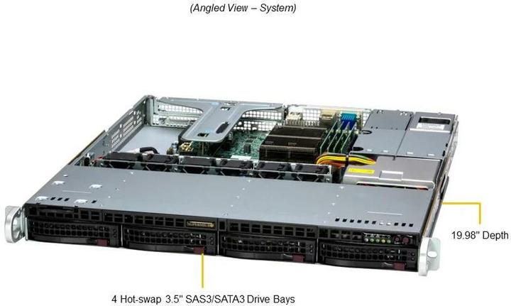 Immagine prodotto Supermicro 1U E-2456 6C/12T 2x16GB 480GB M.2 4x3.5" HS 600W