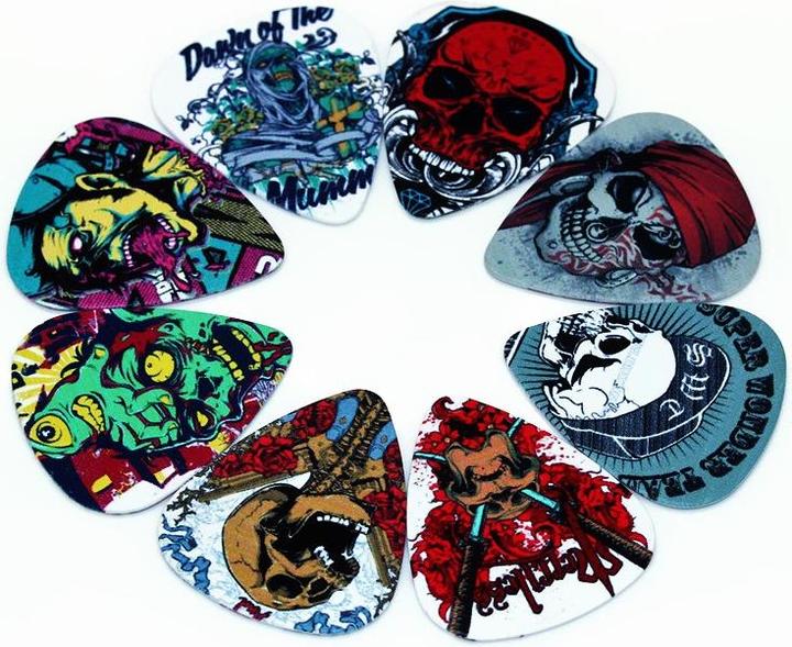 Produktbild JTI Totenkopf-Picks im 10er-Pack - Gitarrenzubehör (10 x, Gitarre, 0.03")