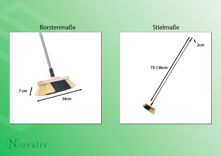 Actual product image Novaliv 1x Indoor broom with handle I fine synthetic bristles I Hand broom wood I Telescopic handle I House (1 pcs.)