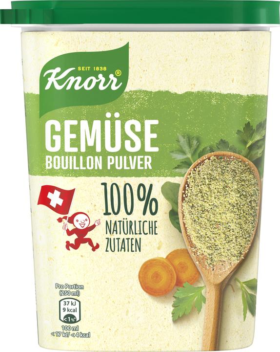 Knorr 100% Natürlich Gemüse Bouillon Pulver fettarm, Meersalz & Kräuter, ideal für Gemüsesuppen