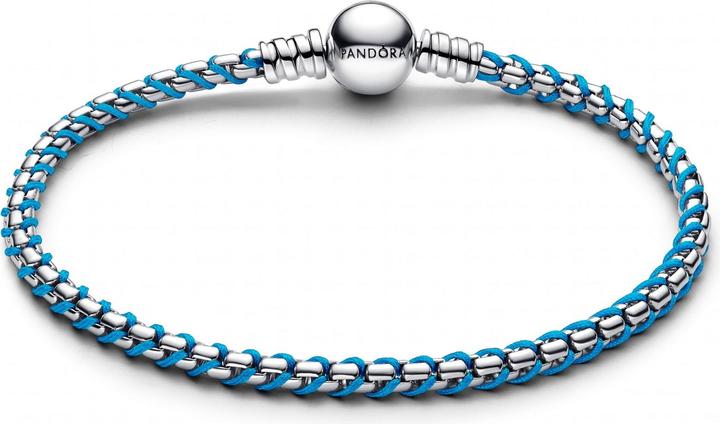 Immagine prodotto Pandora Bracciale a catena con cordoncino blu (19 cm, Argento 925, Tessuto)