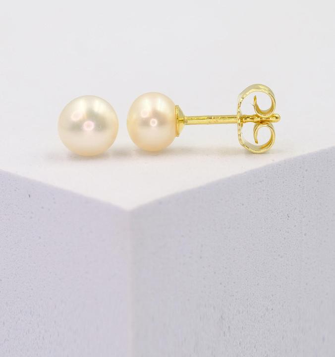 Produktbild Muau Stud earrings yellow gold 750 freshwater pearl 5.5-6mm (750/18K Gelbgold)