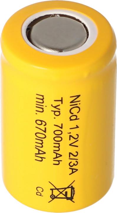 Actual product image AccuCell KR-600AE battery, 2/3A (1 pcs., 700 mAh, Battery + charger)
