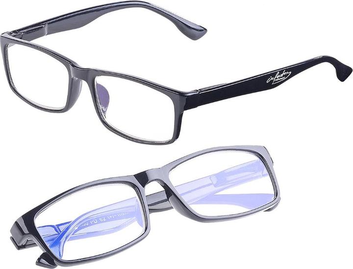 Produktbild Infactory 2er Pack Bildschirm-Brille mit Blaulicht-Filter, +1,0 Dioptrien (+1)
