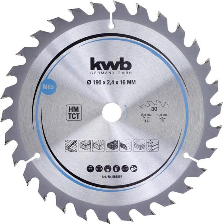 Immagine prodotto kwb Lama circolare HM Medium Ø 190x16 Z30