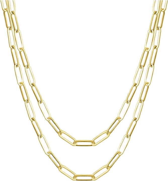 Immagine prodotto Candy Collana di graffette Sanda, argento 925, placcato oro (Placcato oro 18k, Argento 925, 77 - 80 cm)