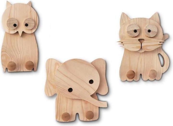 Produktbild Luka Zajc Design CAT-3980134 - Animal Kingdom Holzkleiderhaken Katze