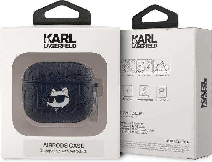 Produktbild Karl Lagerfeld KLA3PGCHPK AirPods 3 cover czarny/black Monogram Choupette Head (Kopfhörer Hülle)