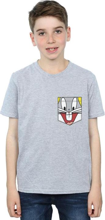 Actual product image Looney Tunes Boys Bugs Bunny Face Faux Pocket T-Shirt (128)