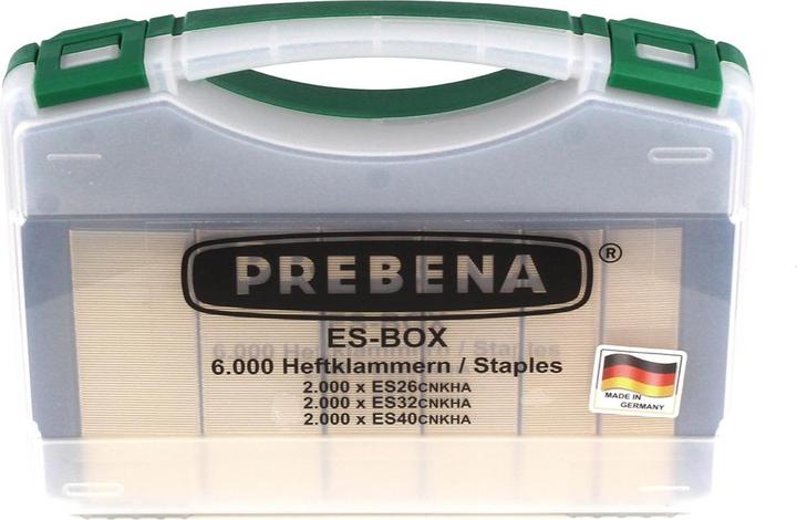 Produktbild Prebena 2XR-ES40 Klammergerät Druckluft Nagler im Transportkoffer Typ ES + 6000x CNKHA
