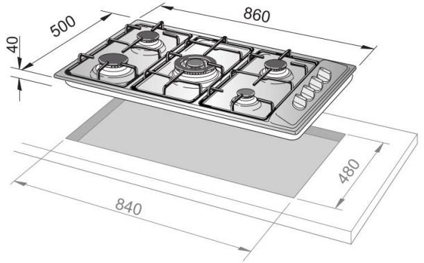 Produktbild De'Longhi De?Longhi NL 59 DD Schwarz Einbaukochfeld 90 cm Gas 5 Herd(e)