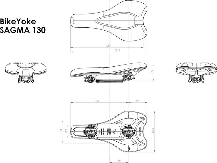 Produktbild BikeYoke Fahrradsattel Sagma 130mm