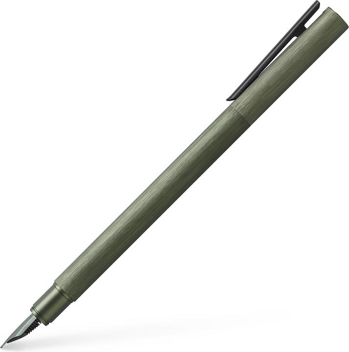 Actual product image Faber-Castell Stylo-plume Neo Slim Aluminium vert F (Olive green)