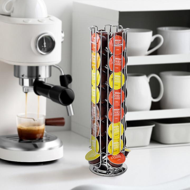 Produktbild Cheffinger Dolce Gusto Tour Élancé 360° drehbarer Spender aus Metall für 32 Kapseln.