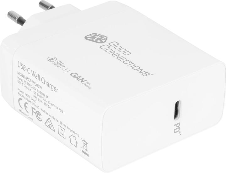 Image du produit Good Connections Chargeur rapide USB 140W avec technologie GaN, 1 port (USB-Câ"¢), PD 3.1, QC 5, PPS, chargeur de (140 W)