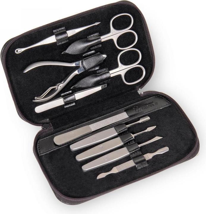 Actual product image Sacher TR600R.0104 - 10-piece manicure case Manicure set black leather