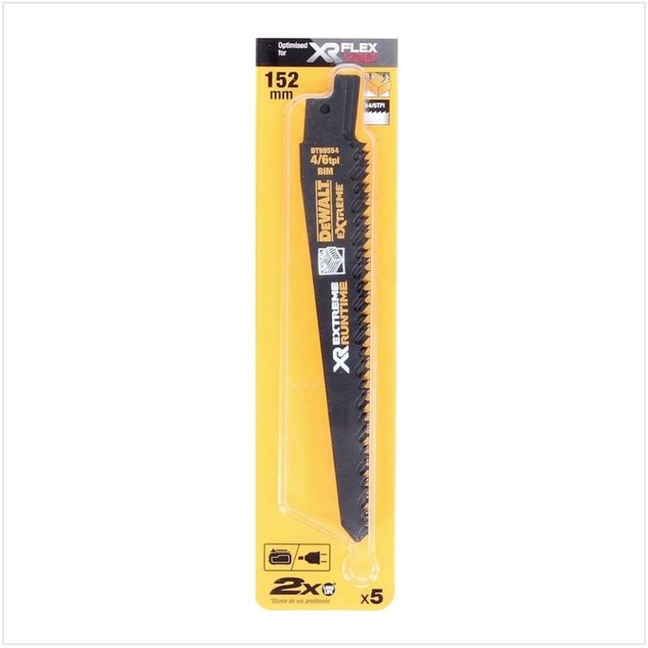 Actual product image DeWalt Sabre saw blade BIM Multi 152mm 5pcs pack