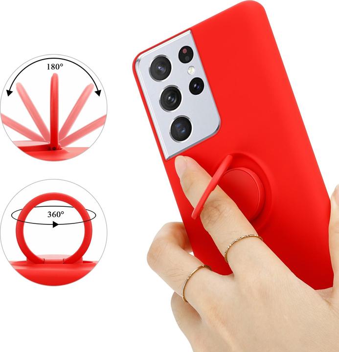 Productafbeelding Cadorabo TPU Vloeibare Ring Silicone Hoesje (Samsung Galaxy S22 Ultra)