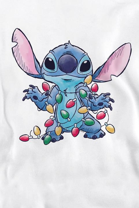Actual product image Lilo & Stitch Unisex Adult Christmas Lights Sketch Sweatshirt (M)