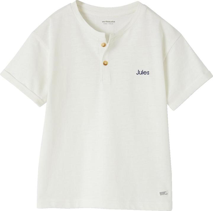 Vertbaudet Jungen Henley-Shirt mit Recycling-Baumwolle BASIC, personalisierbar