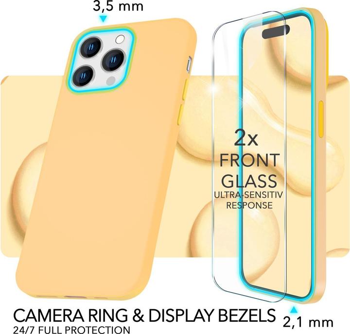 Produktbild Nalia Liquid Silikon Hülle mit MagSafe Funktion & 2x Display Schutzglas (Apple iPhone 14 Pro)