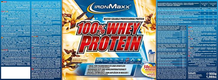 Produktbild IronMaxx 100% Whey Protein (Vanille, 1 Stk., 900 g)