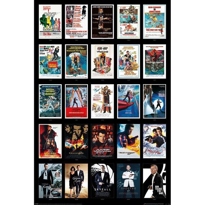 Immagine prodotto James Bond Poster 25 Films (91,5 x 61 cm)