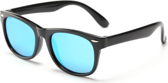 Actual product image Techsuit - Sunglasses Polarised (D802) - for Kids, UV Protection - Bright Black / Ice Blue