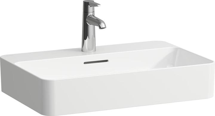Actual product image Laufen VAL washbasin bowl, 3 tap holes, with overflow, 600x400mm, H812285 (590 mm, 600 mm)