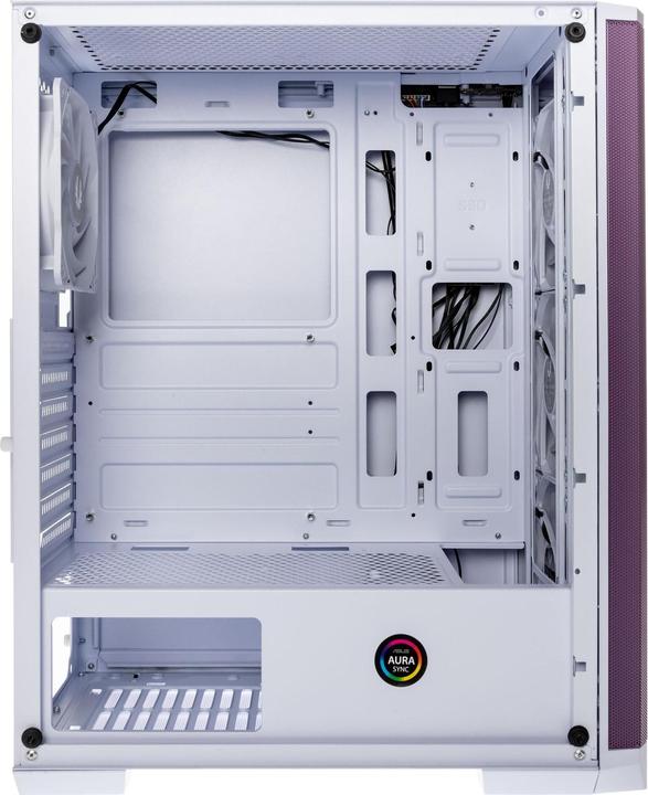 Actual product image BitFenix Nova Mesh SE TG ARGB Midi Tower, Tempered Glass - white/purple (ATX, mATX, Mini-ITX)