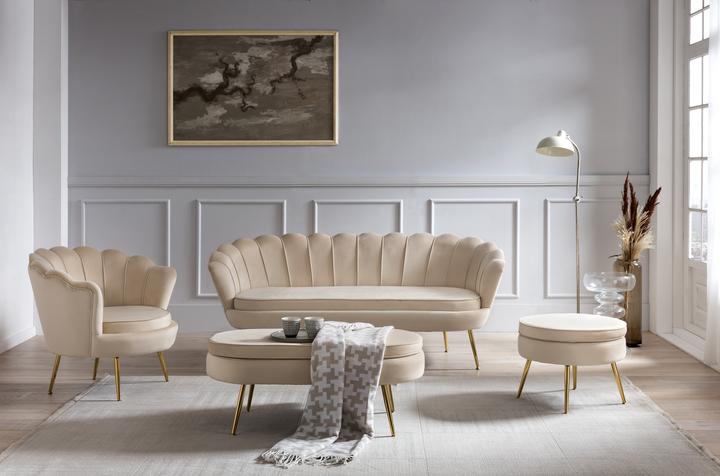 Image du produit SalesFever Pouf ovale beige or